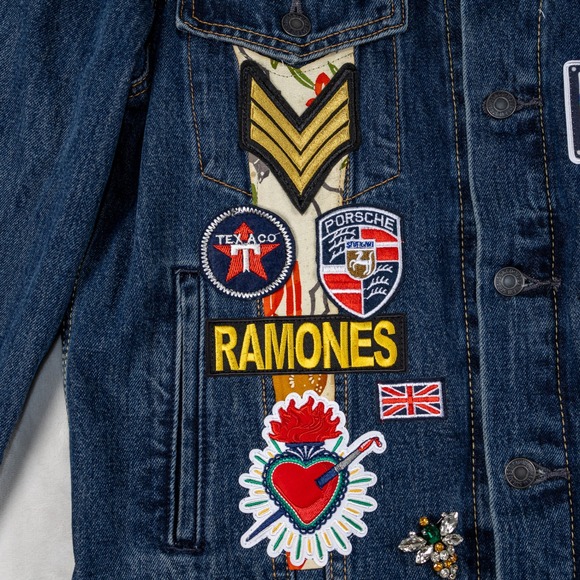 Vintage Levi's‎ Patched Denim Jacket S Authentic 70s-90s Patches Guns N Roses - Picture 13 of 16
